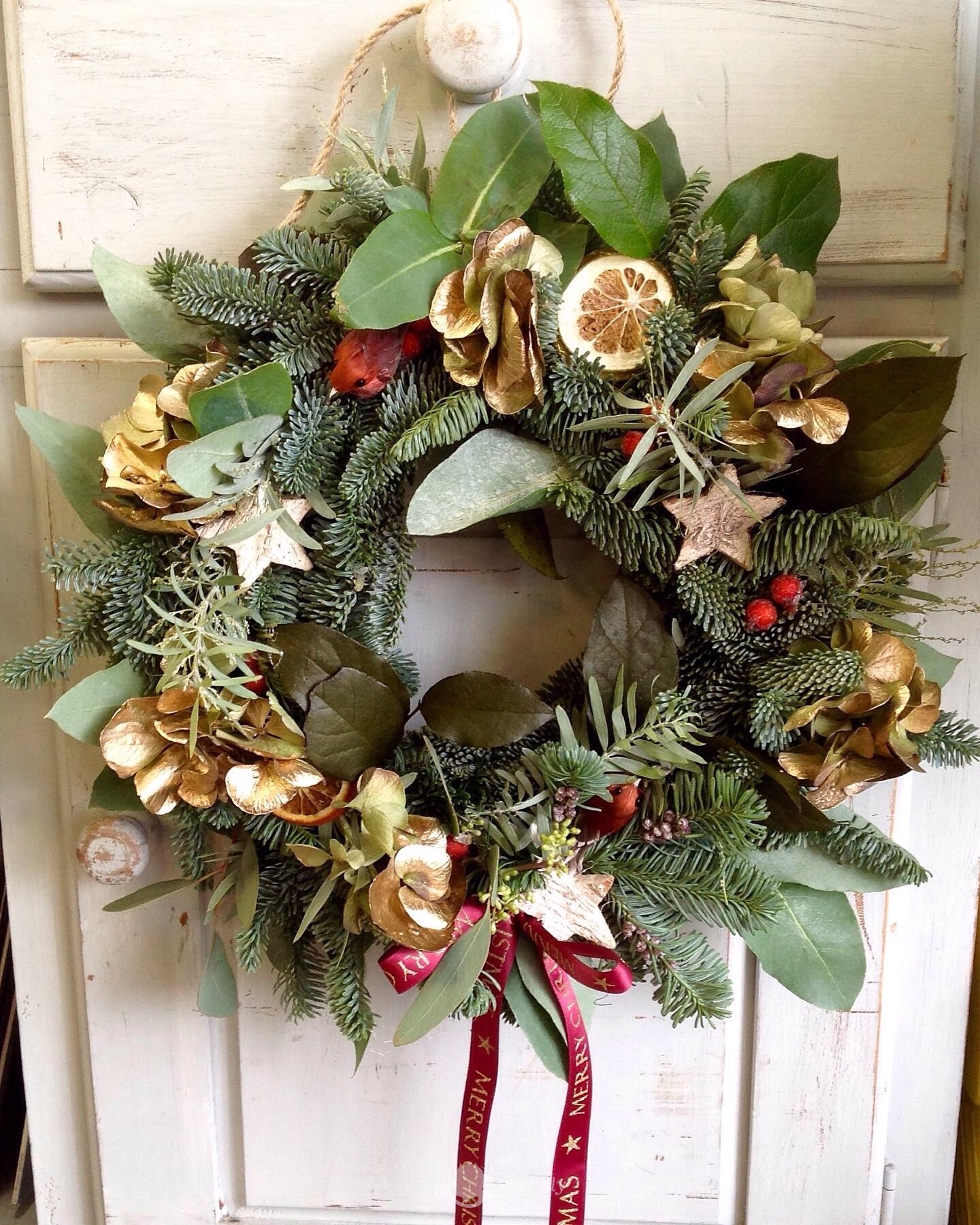 Handmade uniquely styled festive wreath Tiger Lily Flowers