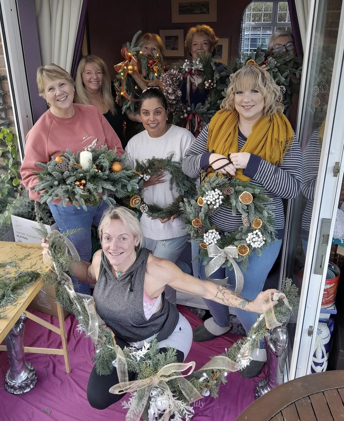 Christmas wreath making