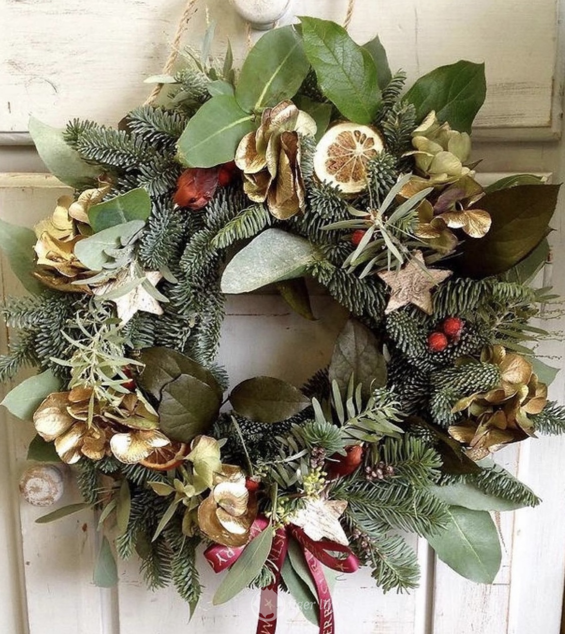 Christmas wreath making