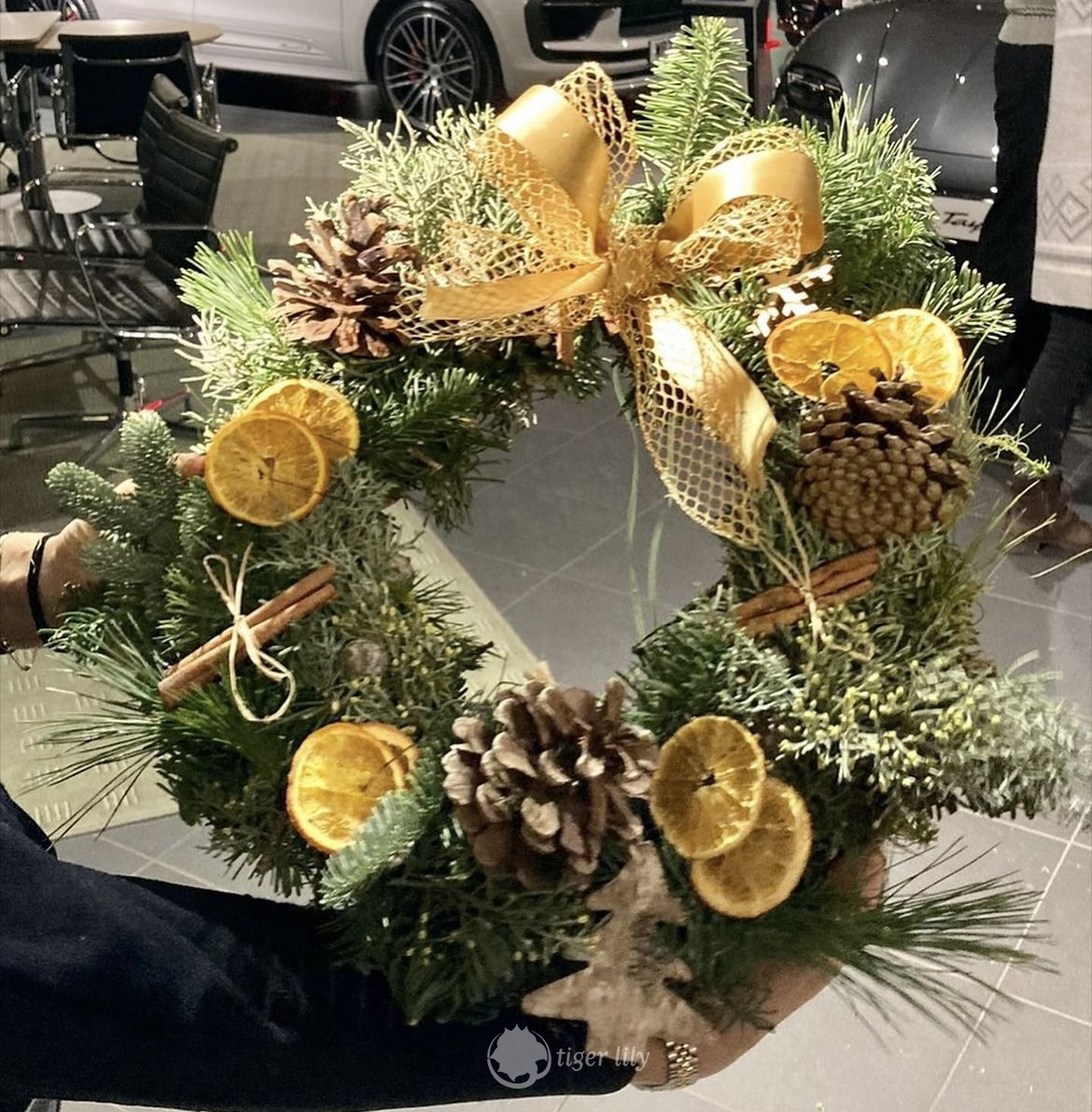 Christmas wreath making