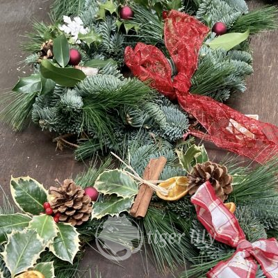 Christmas wreath making