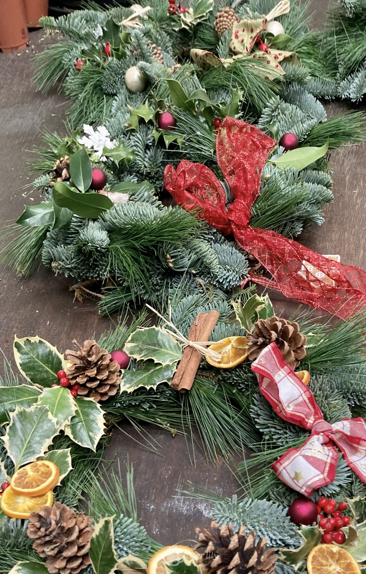 Christmas wreath making