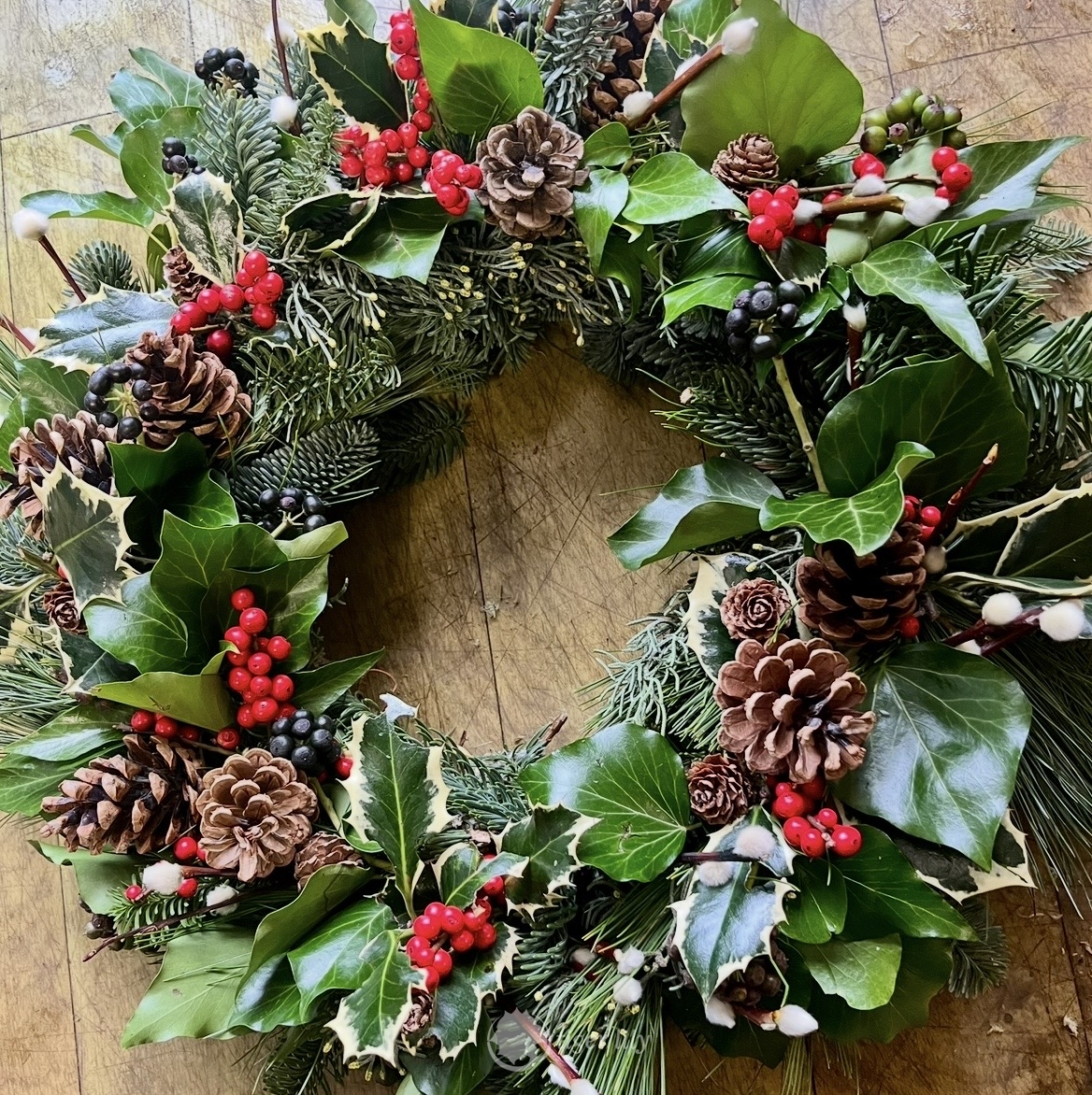 Christmas wreath making