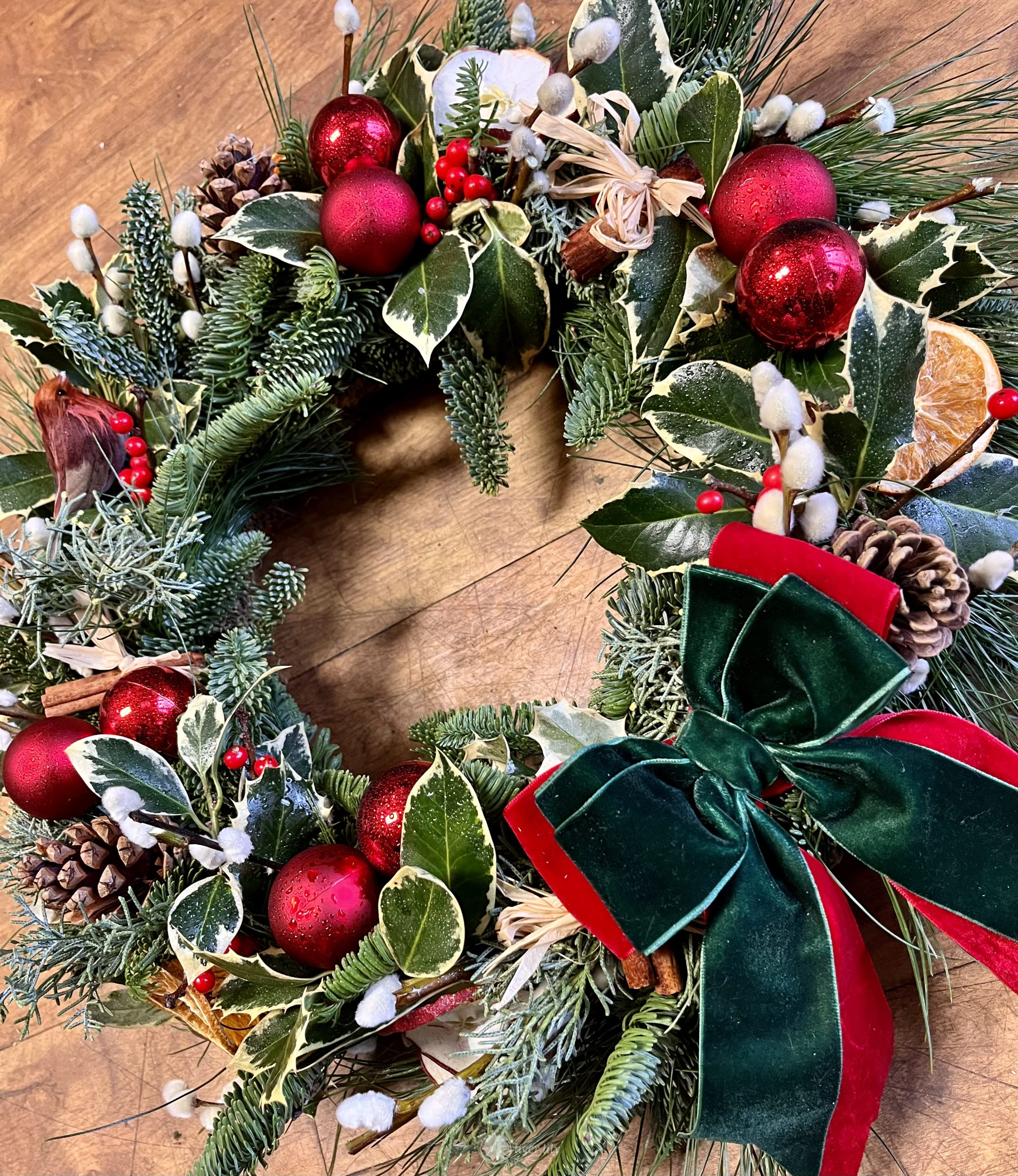 Christmas wreath making